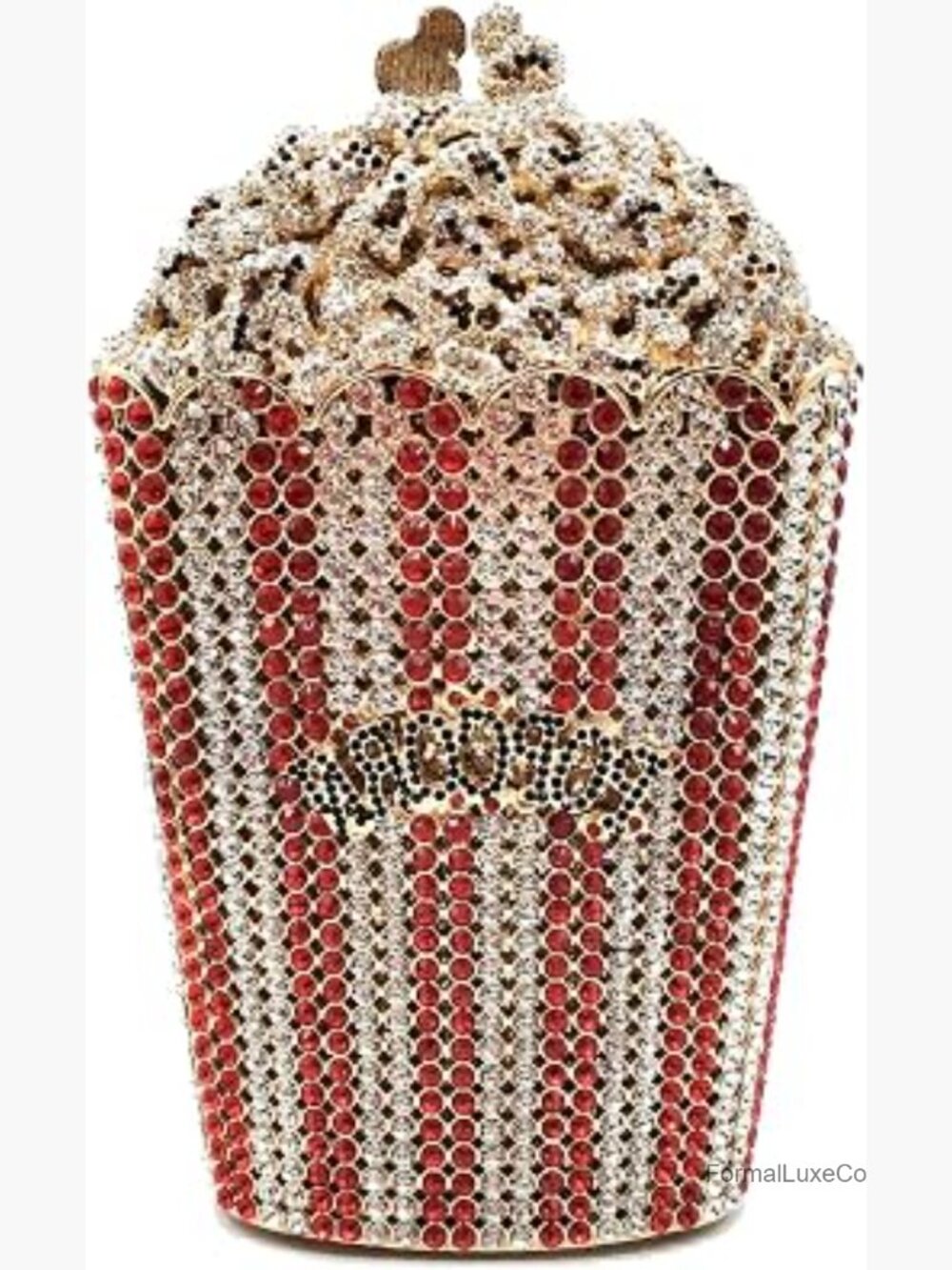 Mini Popcorn Crystal Clutch Bag Evening Rhinestone Handbag Bridal Party Purse